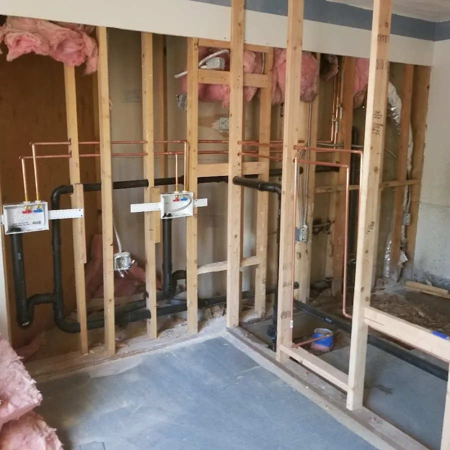 Copper pipe rough-in and plumbing installation in North Lynnwood